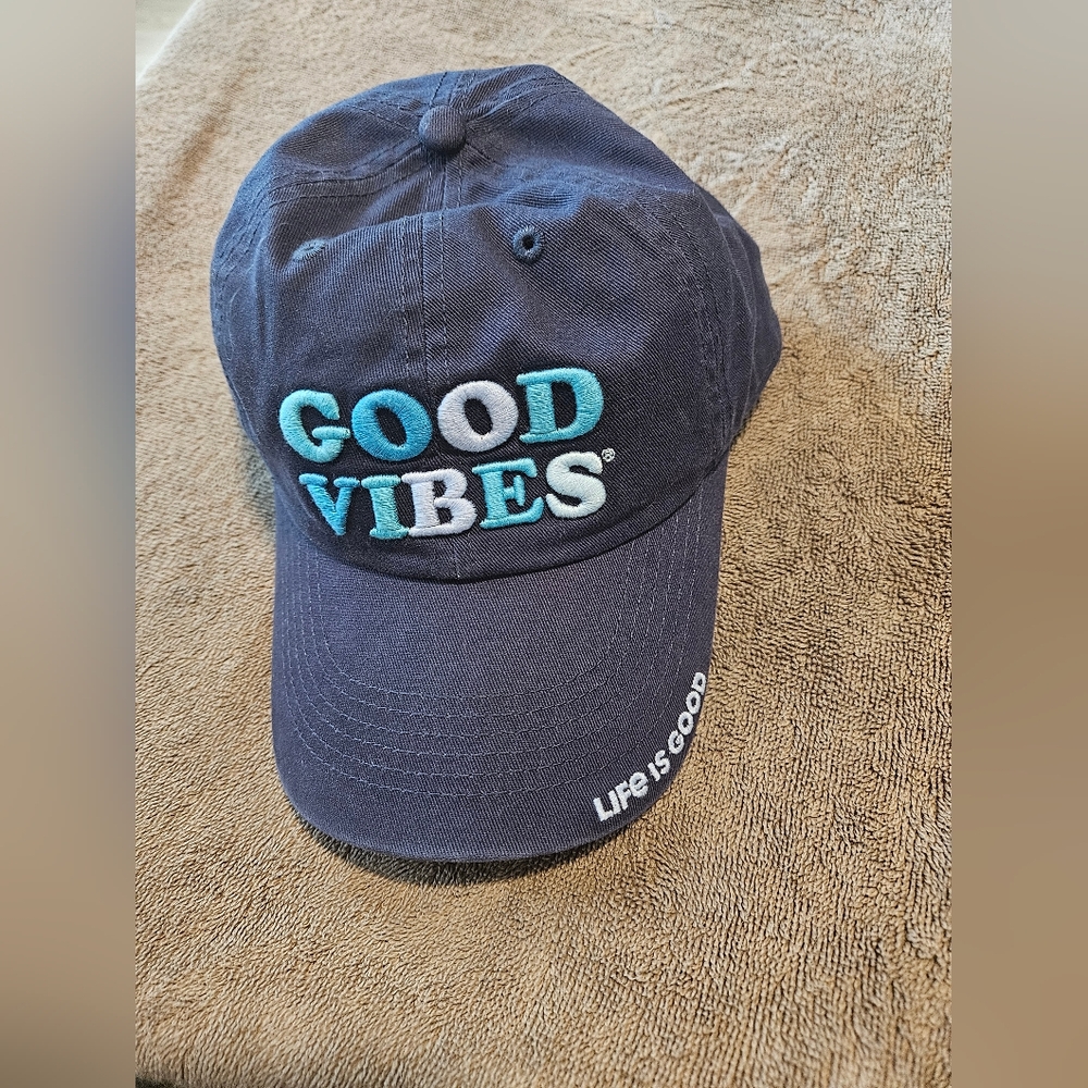 Navy Life Is Good Good Vibes Hat